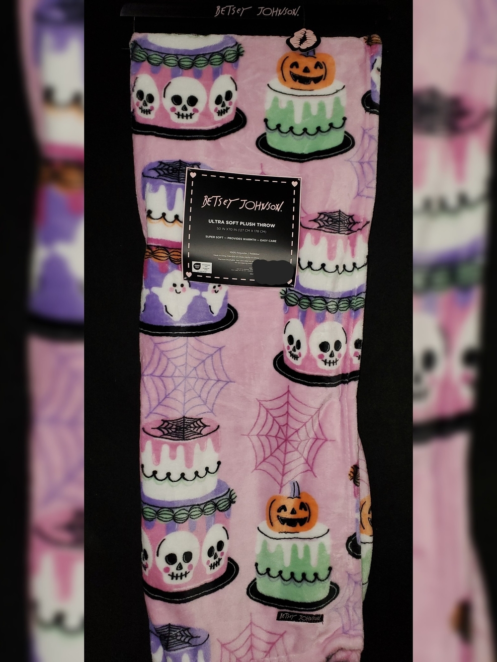 Betsey Johnson Pink Halloween Plush Pajama Throw